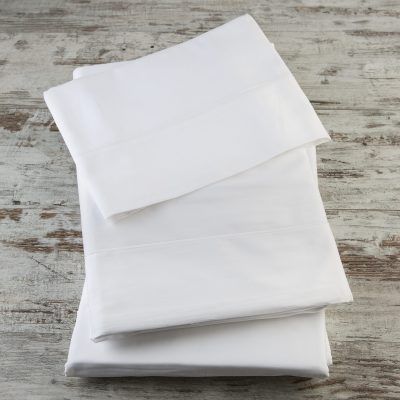 Juego de sábanas blancas de algodón en Textiles Online
