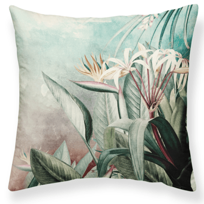 Cojín cuadrado con estampado digital floral