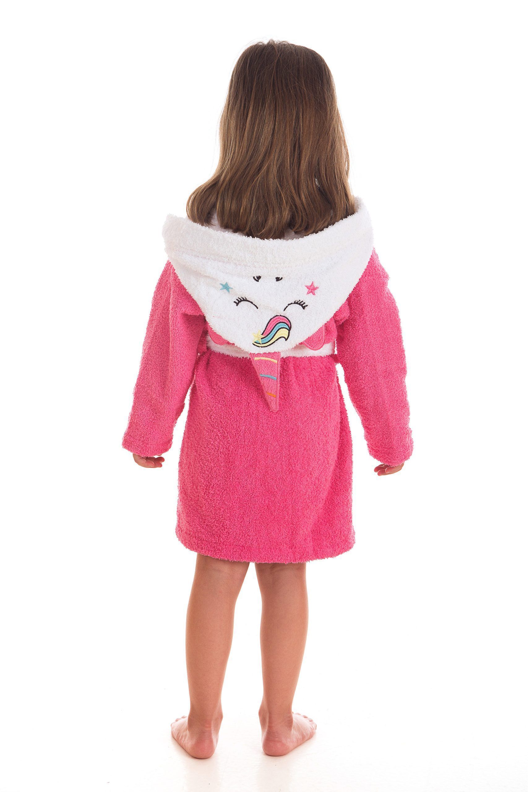 Espalda Albornoz infantil 100% algodón Unicornio cuerno Espalda Albornoz infantil 100% algodón Unicornio cuerno