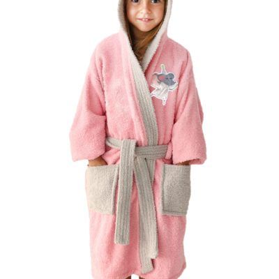 Albornoz Infantil 100% Algodón Rizo Bordado RATITA