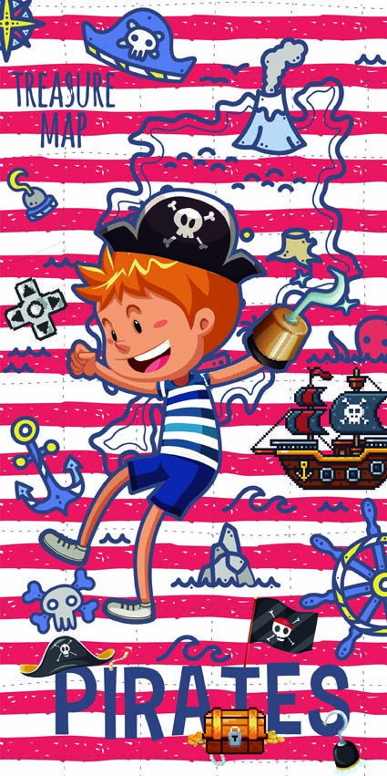 Toalla de playa infantil pirata