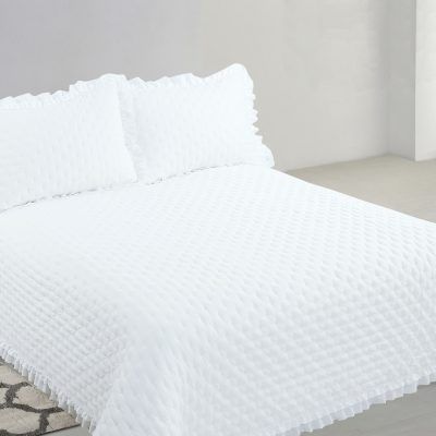 Colcha de verano con volante Capri Blanca