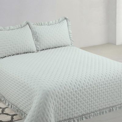Colcha de verano con volante Capri Blanco-Gris