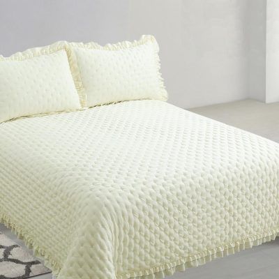 Colcha de verano con volante Capri termosellada Crema