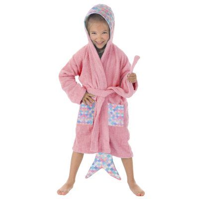 Albornoz Infantil 100% Algodón Rizo Bordado SIRENA