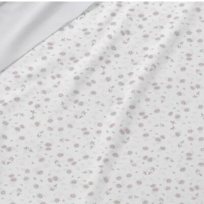 Sábanas Burrito Blanco 869 Flores Gris Estampado