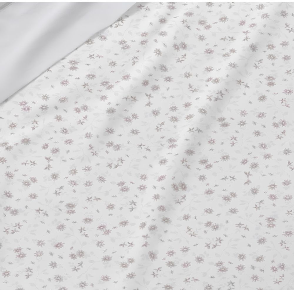 Sábanas Burrito Blanco 869 Flores Gris Estampado Sábanas Burrito Blanco 869 Flores Gris Estampado