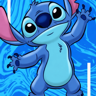 Toalla de playa Stitch azul