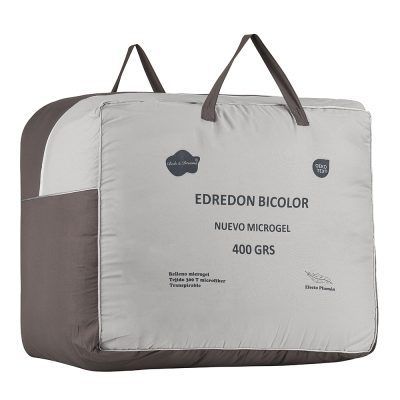 Edredón Bicolor Microgel 400Grs Gris/Gris