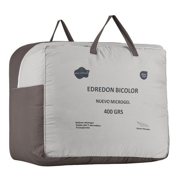 Edredón Bicolor Microgel 400Grs Gris/Gris
