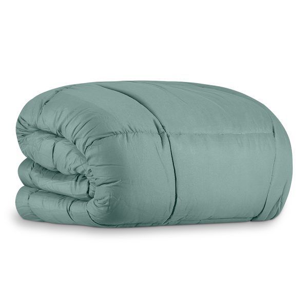 Edredón Bicolor Microgel 400Grs Verde/Gris Detalle