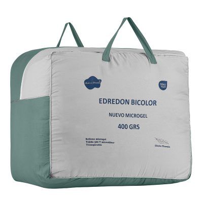Edredón Bicolor Microgel 400Grs Verde/Gris
