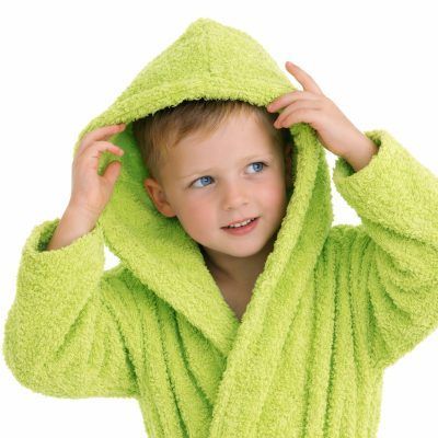 Albornoz Infantil 100% Algodón Rizo Verde