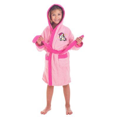 Albornoz Infantil 100% Algodón Rizo Bordado UNICORNIO