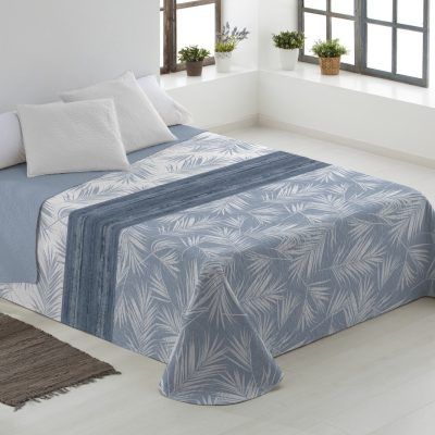 Colcha de verano reversible Palma azul