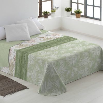 Colcha de verano reversible Palma verde