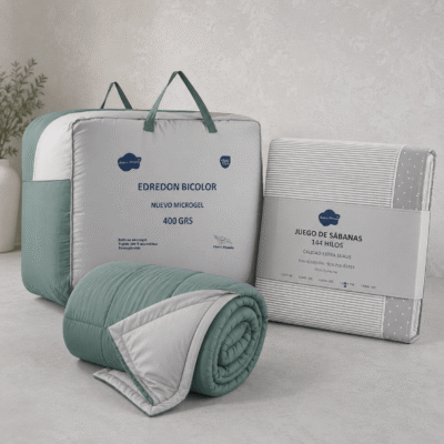 Pack Vuelta al Cole Edredón Bicolor + Sábanas 144 hilos