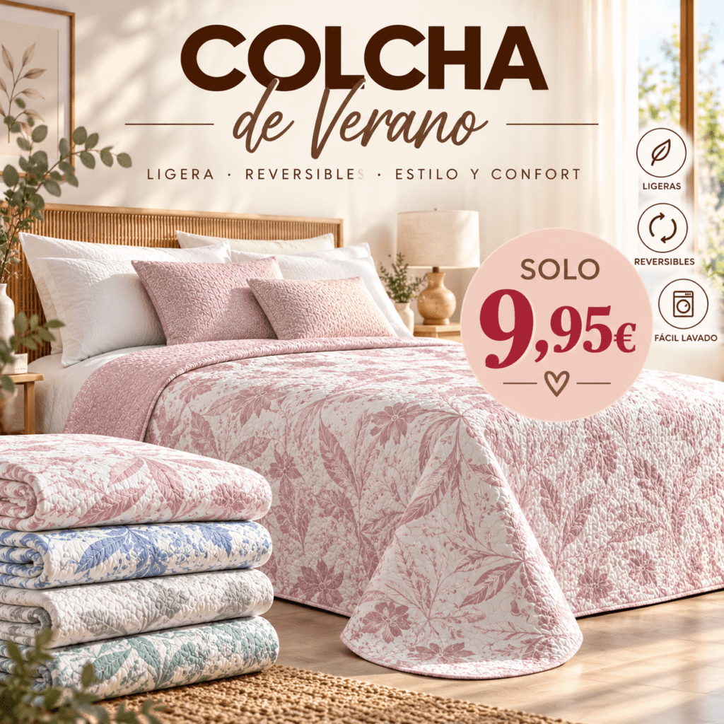 Colcha de verano ligera y reversible por solo 9,95€ en el carrito